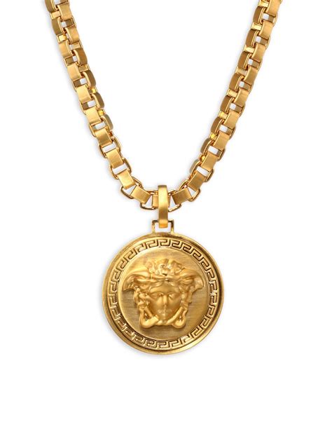 versace logo gold pendant